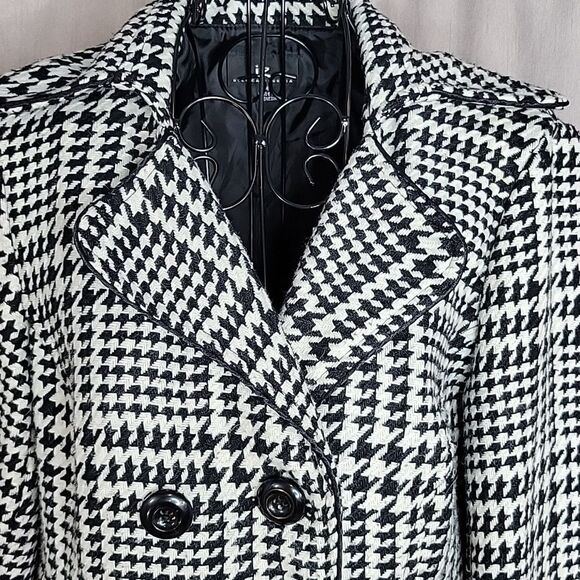 IZ BYER CALIFORNIA Houndstooth Double Breasted Coat Medium - Picture 2 of 9